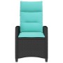 Silla de jardín reclinable con mesa auxiliar ratán negro de , Sillas de jardín - Ref: Foro24-4108274, Precio: 145,16 €, Descu...