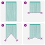 Cortinas de tiras 2 uds turquesa 140x250 cm de , Cortinas y visillos - Ref: Foro24-4102040, Precio: 24,55 €, Descuento: %