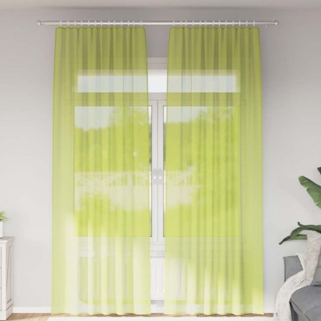 Cortinas de gasa con trabillas 2 uds. verde manzana de , Cortinas y visillos - Ref: Foro24-4102255, Precio: 15,49 €, Descuent...