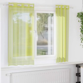 Cortinas de gasa con ojales 2 uds verde manzana 140x175 cm de , Cortinas y visillos - Ref: Foro24-4102054, Precio: 14,11 €, D...