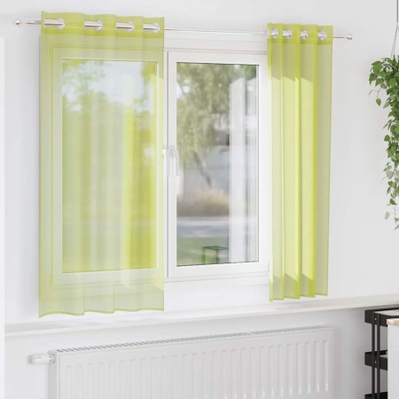 Cortinas de gasa con ojales 2 uds verde manzana 140x175 cm de , Cortinas y visillos - Ref: Foro24-4102054, Precio: 14,11 €, D...