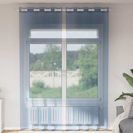 Cortinas de gasa con ojales 2 uds azul real de , Cortinas y visillos - Ref: Foro24-4102118, Precio: 16,18 €, Descuento: %