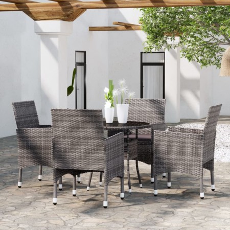 Juego de comedor de jardín 5 piezas ratán sintético gris de vidaXL, Conjuntos de jardín - Ref: Foro24-3058489, Precio: 327,24...