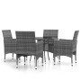 Juego de comedor de jardín 5 piezas ratán sintético gris de vidaXL, Conjuntos de jardín - Ref: Foro24-3058489, Precio: 327,24...