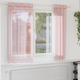 Cortinas de gasa con ojales 2 uds rosa 140x175 cm de , Cortinas y visillos - Ref: Foro24-4102096, Precio: 14,11 €, Descuento: %