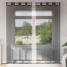 Cortinas de gasa con ojales 2 uds negro140x225 cm de , Cortinas y visillos - Ref: Foro24-4102061, Precio: 15,25 €, Descuento: %