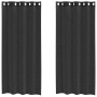 Cortinas de gasa con ojales 2 uds negro140x225 cm de , Cortinas y visillos - Ref: Foro24-4102061, Precio: 15,25 €, Descuento: %