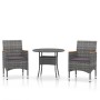 Juego comedor de jardín 3 piezas ratán sintético gris de vidaXL, Conjuntos de jardín - Ref: Foro24-3058485, Precio: 238,65 €,...