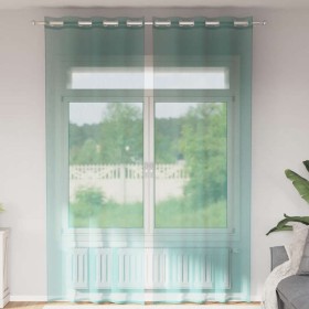 Cortinas de gasa con ojales 2 uds turquesa de , Cortinas y visillos - Ref: Foro24-4102147, Precio: 15,54 €, Descuento: %
