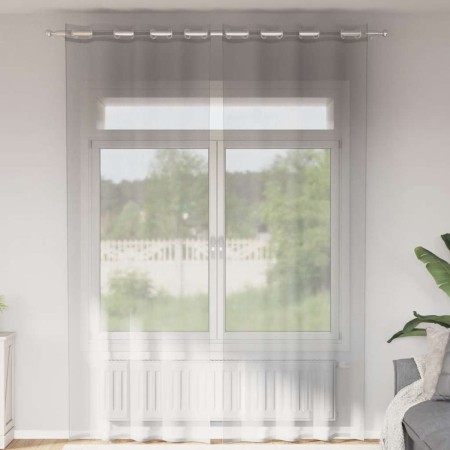 Cortinas de gasa con ojales 2 uds gris claro 140x260 cm de , Cortinas y visillos - Ref: Foro24-4102111, Precio: 15,54 €, Desc...