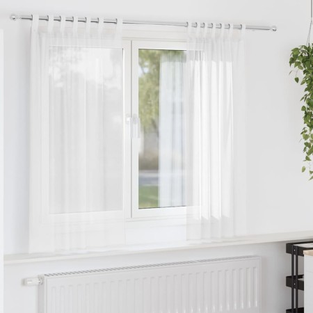 Cortinas de gasa con bolsillos para varillas 2 uds. blanco de , Cortinas y visillos - Ref: Foro24-4102241, Precio: 13,98 €, D...