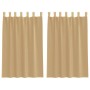 Cortinas de gasa con bolsillos para varillas 2 uds. arena de , Cortinas y visillos - Ref: Foro24-4102217, Precio: 12,27 €, De...