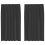 Cortinas de gasa con trabillas 2 uds. negro de , Cortinas y visillos - Ref: Foro24-4102257, Precio: 13,58 €, Descuento: %