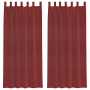 Cortinas de gasa con bolsillos para varillas 2 uds. rojo vino de , Cortinas y visillos - Ref: Foro24-4102248, Precio: 14,23 €...