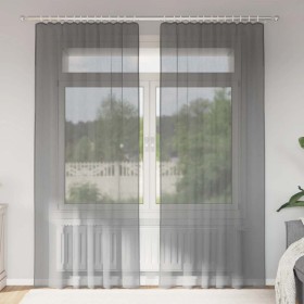 Cortinas de gasa con trabillas 2 uds gris oscuro 140x245 cm de , Cortinas y visillos - Ref: Foro24-4102274, Precio: 15,15 €, ...