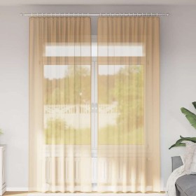 Cortinas de gasa con trabillas 2 uds arena 140x260 cm de , Cortinas y visillos - Ref: Foro24-4102310, Precio: 15,49 €, Descue...