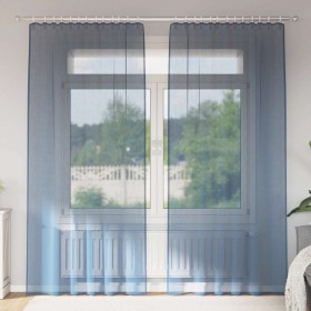 Cortinas de gasa con trabillas 2 uds azul real 140x245 cm de , Cortinas y visillos - Ref: Foro24-4102304, Precio: 15,15 €, De...