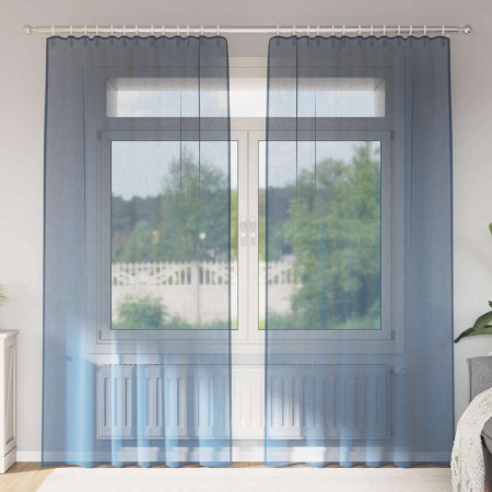 Cortinas de gasa con trabillas 2 uds azul real 140x245 cm de , Cortinas y visillos - Ref: Foro24-4102304, Precio: 15,15 €, De...