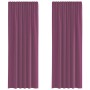 Cortinas de gasa con trabillas 2 uds morado 140x260 cm de , Cortinas y visillos - Ref: Foro24-4102295, Precio: 15,49 €, Descu...