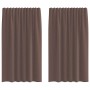 Cortinas de gasa con trabillas 2 uds. marrón de , Cortinas y visillos - Ref: Foro24-4102262, Precio: 13,58 €, Descuento: %