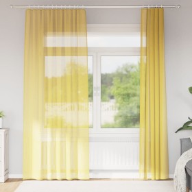 Cortinas de gasa con trabillas 2 uds amarillo 140x245 cm de , Cortinas y visillos - Ref: Foro24-4102319, Precio: 21,65 €, Des...