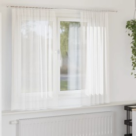Cortinas de gasa con trabillas 2 uds. color blanco 140x140 cm de , Cortinas y visillos - Ref: Foro24-4102331, Precio: 16,81 €...
