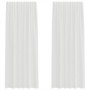 Cortinas de gasa con trabillas 2 uds. color blanco 140x225 cm de , Cortinas y visillos - Ref: Foro24-4102333, Precio: 14,93 €...