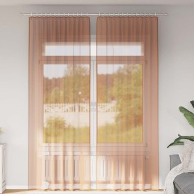 Cortinas de gasa con trabillas 2 uds terracota 140x260 cm de , Cortinas y visillos - Ref: Foro24-4102325, Precio: 15,49 €, De...