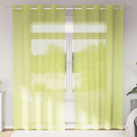 Cortinas de gasa con ojales 2 uds verde manzana 140x245 cm de , Cortinas y visillos - Ref: Foro24-4102056, Precio: 15,27 €, D...