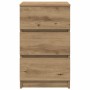 Mesilla de noche con 3 cajones roble artesanal 39x35x65 cm de , Mesitas de noche - Ref: Foro24-861353, Precio: 63,91 €, Descu...