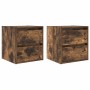 Mesillas de noche de pared 2 uds roble ahumado 38x34x40 cm de , Mesitas de noche - Ref: Foro24-861256, Precio: 78,11 €, Descu...