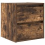 Mesillas de noche de pared 2 uds roble ahumado 38x34x40 cm de , Mesitas de noche - Ref: Foro24-861256, Precio: 78,11 €, Descu...