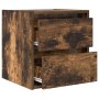 Mesillas de noche de pared 2 uds roble ahumado 38x34x40 cm de , Mesitas de noche - Ref: Foro24-861256, Precio: 78,11 €, Descu...