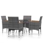 Juego de comedor de jardín 5 piezas ratán sintético gris de vidaXL, Conjuntos de jardín - Ref: Foro24-3058495, Precio: 364,59...