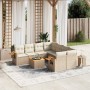 Set de sofás de jardín 9 pzas con cojines ratán sintético beige en Conjuntos de jardín | Comprar online en Foru.es
