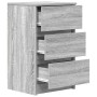 Mesilla de noche con 3 cajones gris Sonoma 39x35x65 cm de , Mesitas de noche - Ref: Foro24-861347, Precio: 63,21 €, Descuento: %