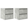 Mesillas de noche de pared 2 uds gris hormigón 38x34x40 cm de , Mesitas de noche - Ref: Foro24-861254, Precio: 78,11 €, Descu...