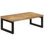 Mesa de centro madera maciza de mango y acero 100x50x35 cm en Mesas de centro | Comprar online en Foru.es