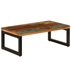 Mesa de centro de madera maciza reciclada y acero 100x50x35 cm en Mesas de centro | Comprar online en Foru.es