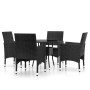 Juego de comedor para jardín 5 piezas ratán sintético negro de vidaXL, Conjuntos de jardín - Ref: Foro24-3058488, Precio: 313...