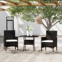 Juego de comedor para jardín 3 piezas ratán sintético negro de vidaXL, Conjuntos de jardín - Ref: Foro24-3058478, Precio: 226...