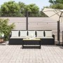 Sofá de jardín de 5 plazas con cojines ratán sintético negro de , Conjuntos de jardín - Ref: Foro24-4104111, Precio: 287,17 €...
