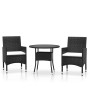 Juego de comedor para jardín 3 piezas ratán sintético negro de vidaXL, Conjuntos de jardín - Ref: Foro24-3058478, Precio: 226...