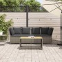 Sofá de jardín con cojines ratán sintético gris de , Sofás de exterior - Ref: Foro24-4104124, Precio: 275,35 €, Descuento: %
