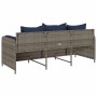 Sofá de jardín de 3 plazas con cojines ratán sintético gris de , Sofás de exterior - Ref: Foro24-4104179, Precio: 225,67 €, D...
