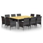 Juego de comedor de jardín 11 piezas ratán sintético gris de vidaXL, Conjuntos de jardín - Ref: Foro24-3058567, Precio: 874,9...