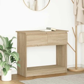 Mesa consola con cajones roble Sonoma 85,5x38,5x74,5 cm de , Mesas auxiliares - Ref: Foro24-861393, Precio: 62,96 €, Descuent...