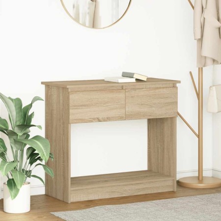 Mesa consola con cajones roble Sonoma 85,5x38,5x74,5 cm de , Mesas auxiliares - Ref: Foro24-861393, Precio: 62,96 €, Descuent...
