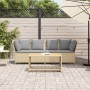 Sofá de jardín con cojines ratán sintético beige de , Sofás de exterior - Ref: Foro24-4104126, Precio: 275,35 €, Descuento: %