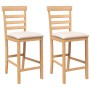 Taburetes de bar con cojines 2 uds madera maciza natural caucho de , Taburetes de cocina - Ref: Foro24-4102539, Precio: 121,7...